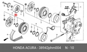 Натяжитель ремня приводного в сборе 38942PHM004 HONDA