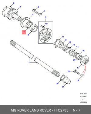 Уплотняющее кольцо, ступица колеса FTC2783 LAND ROVER
