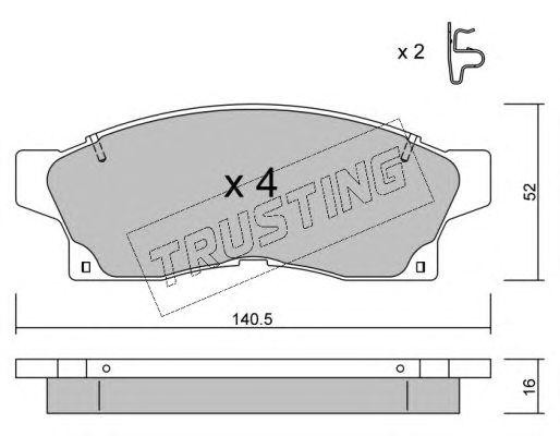 Комплект тормозных колодок, диско 460.0 TRUSTING