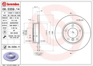 Тормозной диск 08.5359.14 BREMBO