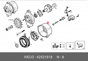 Подшипник контактного кольца, генератор 42531818 IVECO