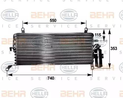 Конденсатор, кондиционер 8FC351038641 HELLA