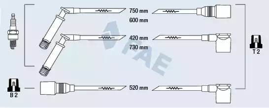 Ккомплект проводов зажигания 83800 FAE