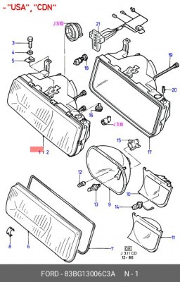 Фара головного света 83BG-13006-C3A FORD