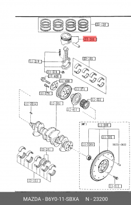 Поршень ДВС B6Y0-11-SBXA MAZDA