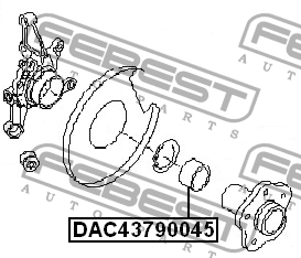 Подшипник ступицы колеса DAC43790045 FEBEST