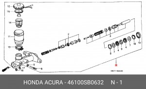 Главный тормозной цилиндр 46100SB0632 HONDA