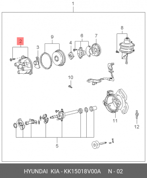 Крышка распределителя зажигания KK15018V00A HYUNDAI KIA