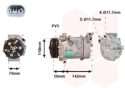 Компрессор, кондиционер 3700K449 VAN WEZEL