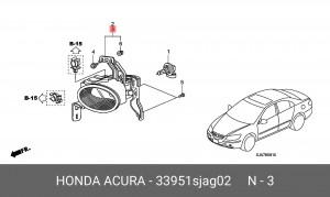 Фара противотуманная 33951SJAG02 HONDA