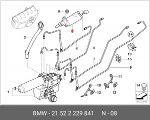 Рабочий цилиндр, система сцепления 21 52 2 229 841 BMW