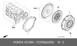 Диск сцепления 22200PLZ006 HONDA