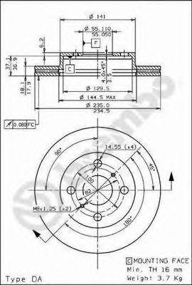 Тормозной диск 09.7825.10 BREMBO