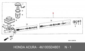 Главный тормозной цилиндр 46100SD4801 HONDA