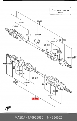 Деталь 1A0925030 MAZDA