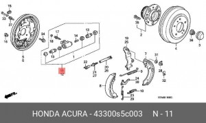 Колесный тормозной цилиндр 43300S5C003 HONDA