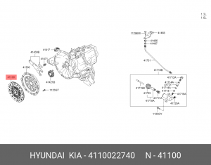 Диск сцепления 4110022740 HYUNDAI KIA