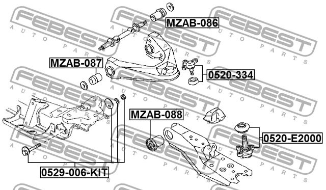 Опора шаровая подвески 0520-334 FEBEST
