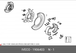 Комплект тормозных колодок 1906403 IVECO