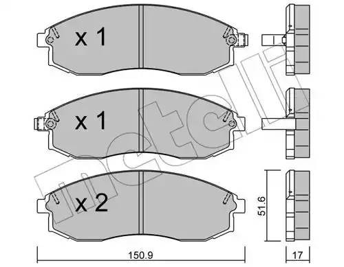 Комплект тормозных колодок, диско 22-0306-0 METELLI