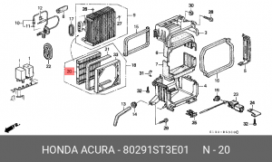 Фильтр, воздух во внутренном пространстве 80291ST3E01 HONDA