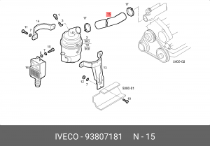 Рукав воздухозаборника, воздушный фильтр 93807181 IVECO