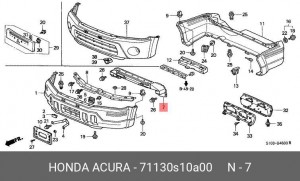 Усилитель бампера 71130S10A00 HONDA