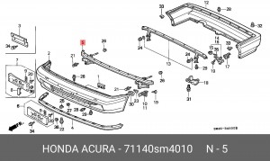 Кронштейн крепления бампера 71140SM4010 HONDA