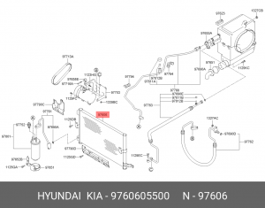 Конденсатор, кондиционер 9760605500 HYUNDAI KIA