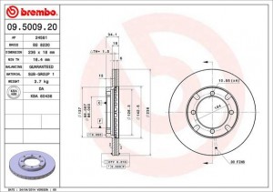Тормозной диск 09.5009.20 BREMBO