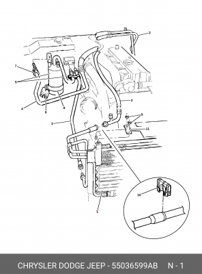 Конденсатор, кондиционер 55036 599AB CHRYSLER
