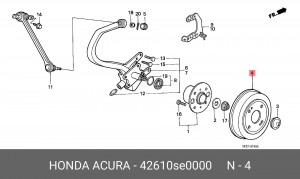 Тормозной барабан 42610SE0000 HONDA