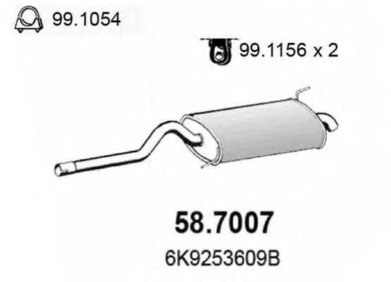 Глушитель выхлопных газов конечный 587007 ASSO