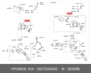 Компрессор, наддув 282103A000 HYUNDAI KIA