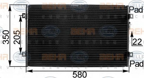 Конденсатор, кондиционер 8FC 351 300-411 HELLA
