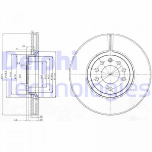 Тормозной диск BG3973 DELPHI