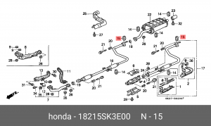 Кронштейн, система выпуска ОГ 18215SK3E00 HONDA