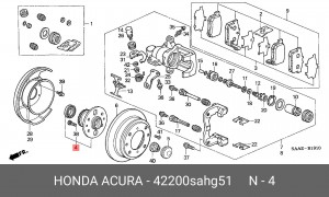 Подшипник ступицы колеса со ступицей (комплект) 42200SAHG51 HONDA