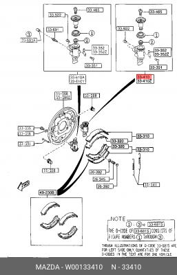 Колесный тормозной цилиндр W00133410 MAZDA