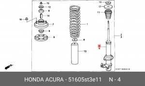 Амортизатор 51605ST3E11 HONDA