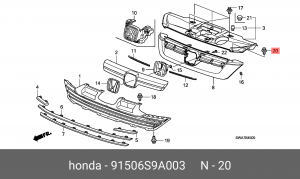 Клипса крепежная 91506S9A003 HONDA