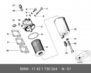 Прокладка, впускной / выпускной коллектор 11 42 1 730 264 BMW