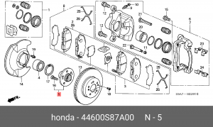 Ступица колеса 44600S87A00 HONDA