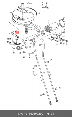 Прокладка 91160890200 PORSCHE