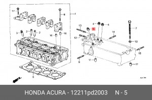 Уплотнительное кольцо, стержень кла 12211-PD2-003 HONDA