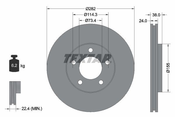 Тормозной диск 92153100 TEXTAR