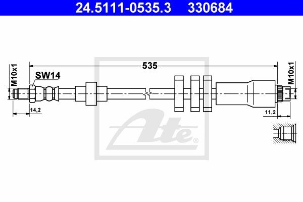 Тормозной шланг 24.5111-0535.3 ATE