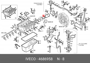 Комплект прокладок, гильза цилиндра 4686958 IVECO