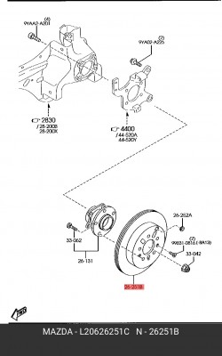 Диск тормозной L206-26-251C MAZDA