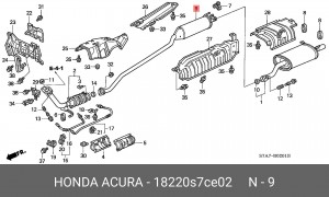Средний глушитель выхлопных газов 18220S7CE02 HONDA